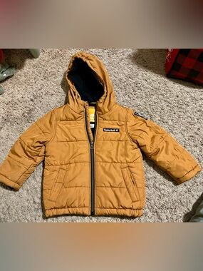 Timberland Kids Hooded Puffer Jacket - Caramel Yellow